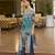 Grey pure chinon chiffon floral printed straight kurta with comfort fitting pant & printed dupatta