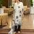 White pure chinon chiffon floral printed straight kurta with comfort fitting pant & printed dupatta