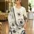 White pure chinon chiffon floral printed straight kurta with comfort fitting pant & printed dupatta