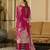 Magenta pure chinon chiffon floral printed straight kurta with comfort fitting pant & printed dupatta