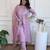Lavender silk blend anarkali gown set with bottom & dupatta