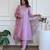 Lavender silk blend anarkali gown set with bottom & dupatta