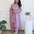Lavender silk blend anarkali gown set with bottom & dupatta