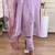 Lavender silk blend anarkali gown set with bottom & dupatta
