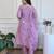 Lavender silk blend anarkali gown set with bottom & dupatta