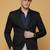 Men's black single-breasted slim fit self-design blazer