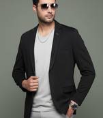 men's black slim fit single breasted blazer