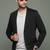 men's black slim fit single breasted blazer