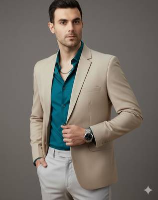 Men's beige classic blazer 1