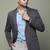 men's charcoal slim fit single breasted blazer