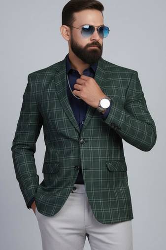 Tahvo men tweed green check blazer