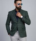 Tahvo men tweed green check blazer