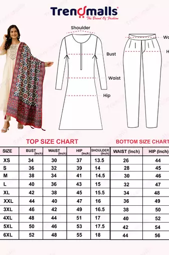 Trendmalls Art Silk Hand Work Embroidery Anarkali Kurta Pant with Printed Dupatta Set