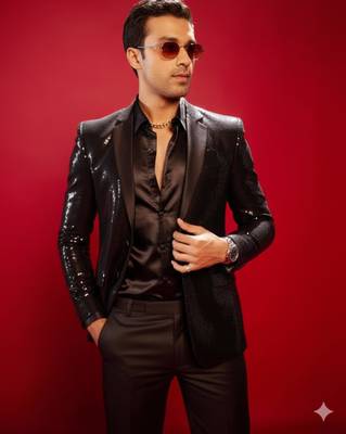 Black Viscose Blazer 1