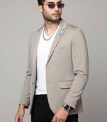 men's grey slim fit single breasted blazer