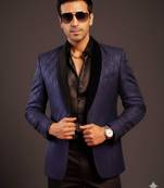 Navy Blue Silk Blend Blazer