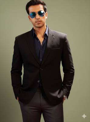 Black Silk Blend Blazer 1