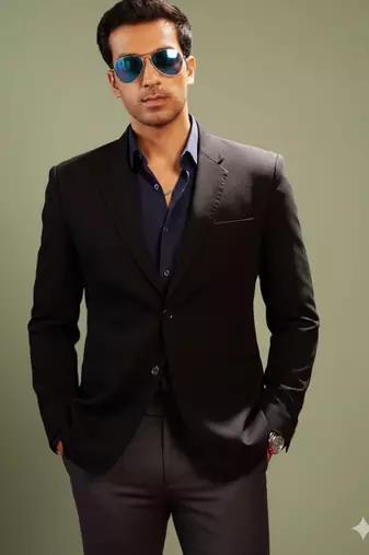 Black Silk Blend Blazer