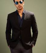 Men'S Black Silk Blend Blazer