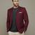 Maroon Plain Cotton Poly Blazer For Men