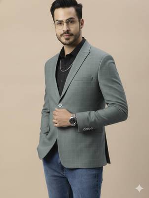 Grey double-breasted regular fit blazer 1