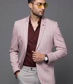 men's pink slim fit single breasted blazer