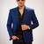 Men'S Navy Blue Silk Blend Blazer