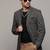 men's brown slim fit single-breasted blazer