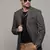 men's grey slim fit single-breasted blazer