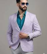 men linen Purple blazer