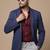 men's navy blue slim fit single breasted blazer