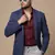 men's navy blue slim fit single breasted blazer