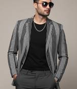 men's grey slim fit single breasted blazer