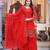 Women Red Sequinned Embroidered Georgette Kurta with Sharara & Dupatta