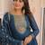 Teal georgette sequins zari embroidered Anarkali kameez with dupatta