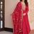 Pink georgette Anarkali with dupatta