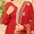 Red georgette Anarkali With Dupatta