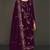 Purple pure velvet semi stitched suit with heavy embroidery sequence work