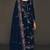 Navy pure velvet semi stitched suit with heavy embroidery sequence work