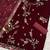 Maroon pure velvet semi stitched suit with heavy embroidery sequence work