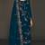 Teal pure velvet semi stitched suit with heavy embroidery sequence work