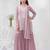 Pink faux georgette semi stitched suit with embroidery cotton thread & sequence work