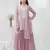 Pink faux georgette semi stitched suit with embroidery cotton thread & sequence work
