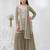 Mehendi faux georgette semi stitched suit with embroidery cotton thread & sequence work