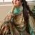 Sea green heavy crepe silk sharara suit