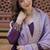 Purple georgette sequins zari embroidered Anarkali kameez with dupatta