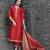 red cotton Surkh tashi kurta & pant with dupatta
