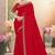 Designer red resham embroidery zarkan border georgette saree