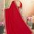 Designer red resham embroidery zarkan border georgette saree