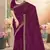 Designer wine resham embroidery zarkan border georgette saree